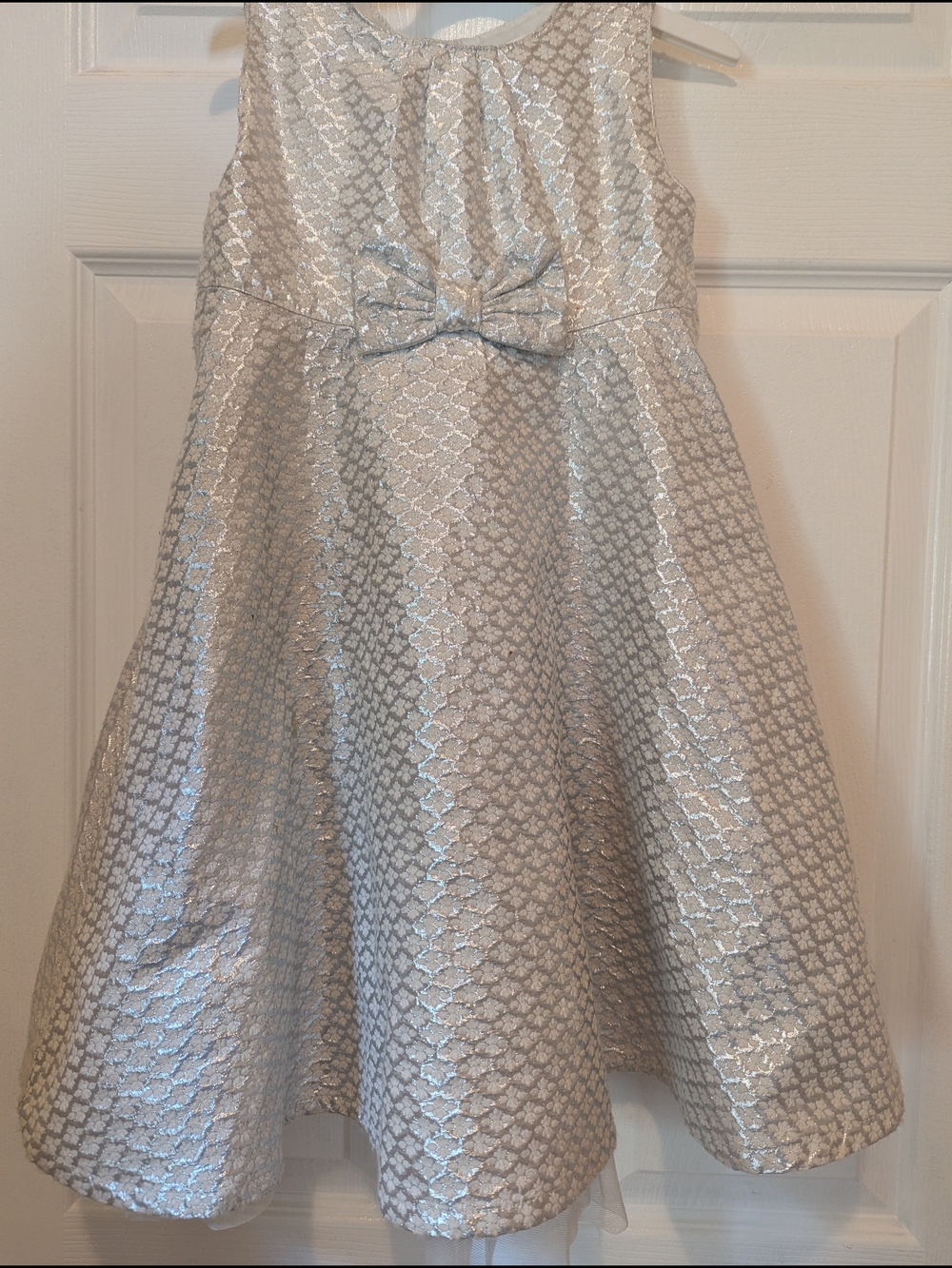 Gymboree Silver Sparkle Bow Dress for Girls